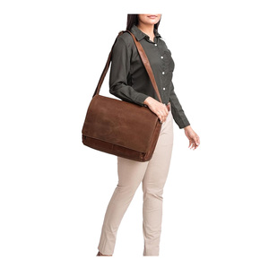 Bolso bandolera de cuero genuino negro de diseño personalizado, nuevo y moderno, para portátil, para viajes de negocios, bolsos de mensajero para hombre de cuero genuino - Product Image 5