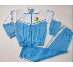 Tenue de sport scolaire bleue pour enfants, unisexe, en coton, très demandée, en vente. - Product Image 3