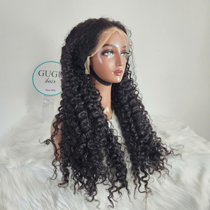 Perruques en cheveux humains bouclés birmans, haute densité, 13x6, sans colle, avec dentelle transparente, perruque frontale bouclée en dentelle, vente en gros - Product Image 2