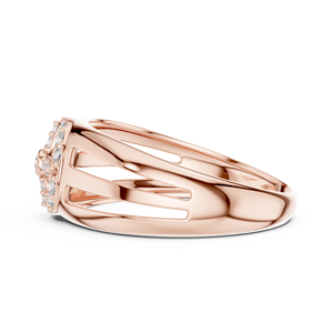 Anillo de Compromiso de Diamante Cultivado en Laboratorio Color Oro Rosa, Anillo de Boda Abierto para Mujer, Ajustable - Product Image 5