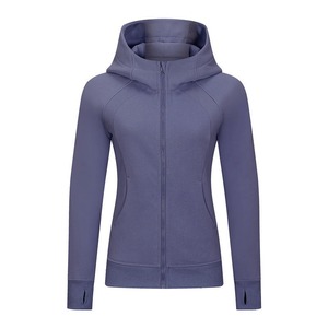 Women's Teal Hooded Zip-Up Sweatshirt Full Sleeve Knitted Solid Color Breathable Autumn Wear - Product Image 2