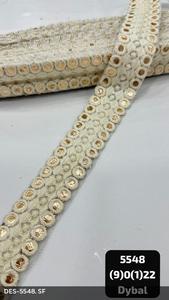 Rollo de 9 Metros de Encaje con Diseño Floral y de Hojas, con Efecto Espejo, de 3 cm de Ancho, para Ropa Étnica, Bolsos, Zapatos y Textiles para el Hogar - Product Image 2