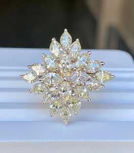 Anillo Floral con Diamante Cultivado en Laboratorio de Corte Marquise de 4.00CT Aproximadamente, Oro Sólido de 18K, Regalo de Lujo para Compromiso, Boda o Fiesta para Novia - Product Image 2