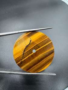 Cadran de montre automatique en pierre naturelle œil de tigre, taille 28,50 mm, épaisseur 1 mm, disque rond, accessoires de montre - Product Image 4