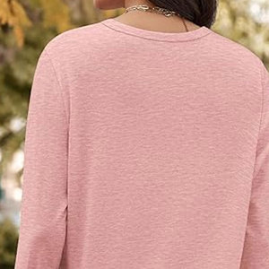 เสื้อยืดแขนยาวคอกลมผ้าฝ้ายเนื้อนุ่มใส่สบายสำหรับผู้หญิง - Product Image 6