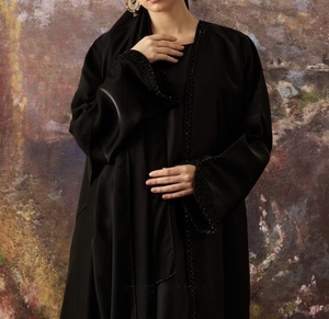 New 2026 Dubai Beautiful Black Traditional Islamic Women's Saudi Arabian <b>Abaya</b> Spring Polyester Breathable Ankle Length Muslim - Product Image 3