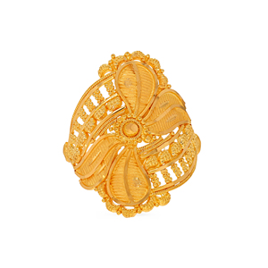Premium 18K Solid <b>Gold</b> Floral <b>Cocktail</b> <b>Ring</b> Vintage Inspired Handmade Fine Jewelry for Women Collection - Product Image 3
