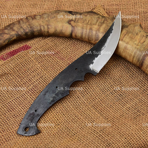 Cuchillo de hoja fija personalizado, acero de alto carbono, punta caída, filo recto, cuchillo de camping, material para mango DIY, venta al por mayor UA - Product Image 3