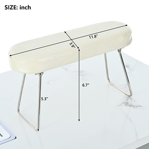 Table à <span class=keywords><strong>ongles</strong></span> texture marbrée 2026 en stock depuis l'entrepôt américain, avec aspiration électrique intégrée, coussin de poignet et armoire - Product Image 3