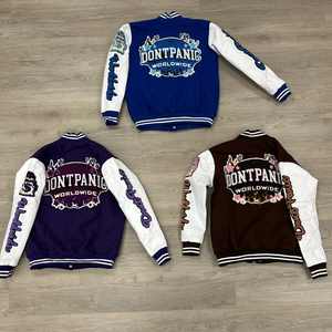 Chaqueta Universitaria Personalizada para Jóvenes, Chaqueta Deportiva Informal para Hombre, Bordado en Chenilla Estampado en Relieve, Chaqueta Bomber de Béisbol - Product Image 1