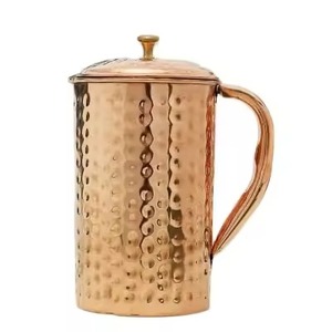 Carafe à eau en cuivre pur, pichet fait main, récipient à boisson traditionnel, maison, cuisine - Product Image 6