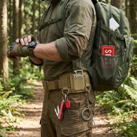 Kit d'équipement de survie pour le camping, boîte à outils d'urgence SOS avec pince multifonction, boussole, allume-feu, scie à fil