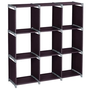 Organizzatore per Armadio Multifunzionale a 3 Livelli con 9 Scomparti, Scaffali Assemblati per Vestiti, Libreria e Contenitore - Product Image 1