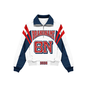 Ensemble de survêtement sportif tissé en satin pour homme, blanc, bleu marine, rouge uni, veste à quart de zip et short, en polyester respirant, idéal pour le printemps - Product Image 2