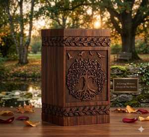Plaque en bois gravée à la main Arbre de Vie, décoration moderne pour la maison, artisanat de table - Product Image 3