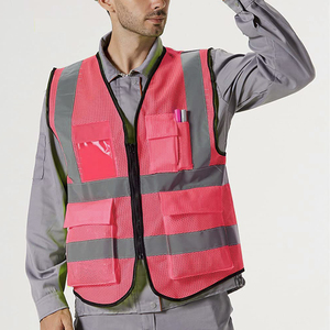 Gilet de sécurité personnalisé avec logo, matériau réfléchissant haute visibilité, maille polyester respirante pour le personnel des bâtiments commerciaux - Product Image 3