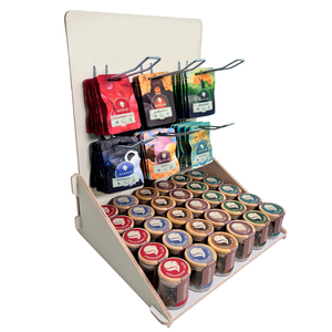 <b>Tabletop</b> Three-Layer Adjustable Product Holder Rack | OEM Logo Support | Laser Cut Wood Display Rack for Retail Store/Counter - Product Image 1