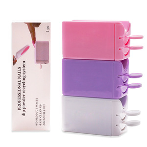 Dip Powder <b>Nail</b> Art Starter <b>Kit</b> Plastic Recycling Tray Powder Container Dipping Storage Box - Product Image 2