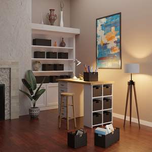 Ensemble de 3 paniers pliables en fibre tissée Melanie de couleur chocolat - Product Image 6