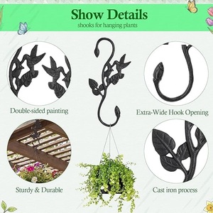 Steel Butterfly Garden <b>Hook</b> Handmade Wall Mounted Waterproof Durable Eco-Friendly Single <b>Hook</b> Coat Hanger <b>Black</b> Animal Design - Product Image 3