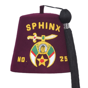 Wholesale High Quality New Cotton Striped Shriner Fez Cap with Emblem Deluxe <b>Masonic</b> Regalia Cap <b>Case</b> Supplier - Product Image 2
