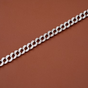 Pulseras de Cadena Cubana Miami de 15 mm con Diamantes Engastados en Oro de 18k, Joyería Fina de Lujo Personalizada Estilo Hip Hop, Venta al por Mayor - Product Image 3