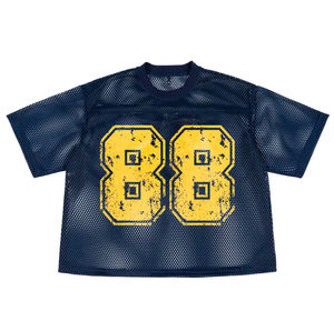 เสื้อยืดพิมพ์ลายแขนสั้นผู้ชายแบบกำหนดเอง ออกแบบได้ตามต้องการ ทรงบ็อกซี่ ผ้าตาข่าย ระบายอากาศได้ดี เหมาะสำหรับเล่นฟุตบอล ไซส์ใหญ่ - Product Image 2