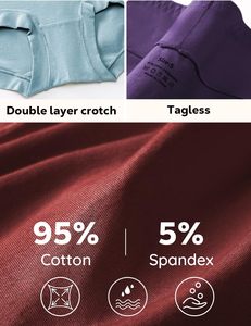 Braguitas de Algodón para Mujer al por Mayor, Sin Costuras, Cómodas, Transpirables, Elásticas, de Cintura Alta, Ropa Interior Femenina Personalizada - Product Image 4