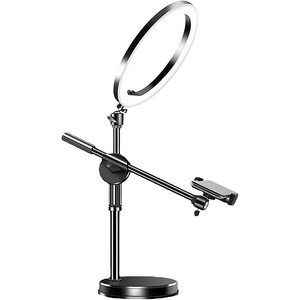 <span class=keywords><strong>Support</strong></span> universel en plastique pour téléphone portable avec anneau lumineux, <span class=keywords><strong>support</strong></span> <span class=keywords><strong>de</strong></span> <span class=keywords><strong>table</strong></span> réglable et pince <span class=keywords><strong>de</strong></span> fixation - Product Image 1