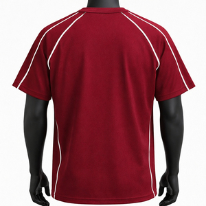 Camiseta Deportiva para Hombre de Secado Rápido, Transpirable, de Poliéster, para Correr y Gimnasio, con Ribete en Contraste, Manga Raglán, Ropa Deportiva Personalizada - Product Image 6