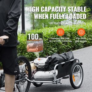 Heavy Duty Bicycle Wagon Cart 100 Lbs Load Capacity Bike <b>Cargo</b> <b>Trailer</b> Quick Release Universal Foldable Compact <b>Utility</b> <b>Trailer</b> - Product Image 2