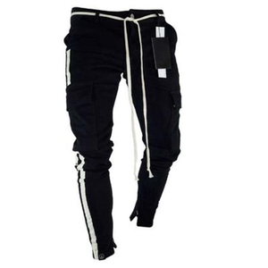 Premium Men Y2K Vintage Pencil Pants Slim Fit <b>Stretch</b> Ripped Jeans Streetwear Casual OEM Bulk Custom Logo Trendy Wear - Product Image 2