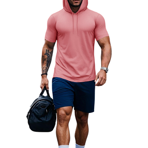 Sudadera con Capucha para Hombre al por Mayor, 100% Algodón, Colores Personalizables, Logotipo, Sudadera de Manga Corta, Sudadera Básica de Algodón Mezclado para Hombre - Product Image 3