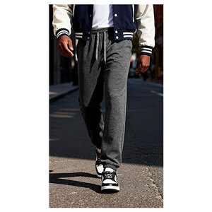 Men's Canvas Fleece Elastic Bottom Sweatpants Sherpa Lined Joggers Winter Warm Pockets Comfortable Casual Lounge <b>Pants</b> - Product Image 5