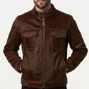 Apparel Clothing Casual Autumn Wear Outdoor Wear Zipper Closure Hair on <b>Leather</b> <b>Jackets</b> Online Best Cowhide <b>Men</b> <b>Leather</b> <b>Jackets</b> - Product Image 1