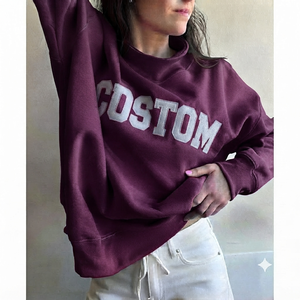 เสื้อสเวตเชิ้ตผู้หญิงทรงโอเวอร์ไซส์ คอเต่า ผ้าฝ้ายฟลีซเนื้อนุ่ม ทรงบ็อกซี่ สไตล์ลำลอง สตรีทแวร์ - Product Image 1