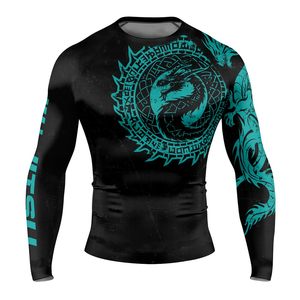 Factory Custom Unisex Rashguard UPF 50 Team Wear Sublimation Anti Odor Breathable Compression Polyester Wholesale OEM OEM UPF 50 - Product Image 6