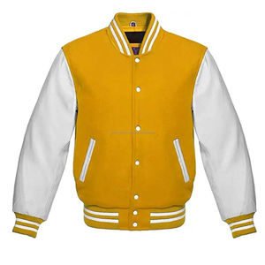 Vintage hombres personalizados nuevos parches de chenilla bordados Versities chaqueta de lana cuerpo de cuero mangas Letterman béisbol chaqueta universitaria - Product Image 1