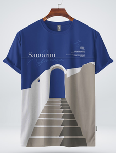 T-shirt en coton imprimé rétro pour homme, coupe ample, col rond, doux, respirant, manches courtes, style streetwear, tee-shirt tendance - Product Image 2
