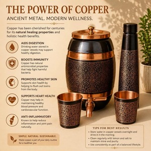 Elegante Dispensador de Agua de Cobre Hecho a Mano con Tapa, Diseño Vintage, Gran Capacidad, para Uso Doméstico - Product Image 5
