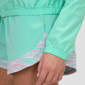 High Quality <b>Woman</b> 2 Piece Set Windbreaker Oversize Zipper Cropped Top Short Set Shorts and <b>Jacket</b> Set Reasonable Price OEM - Product Image 6