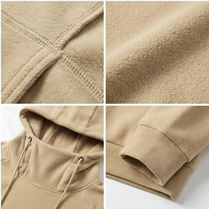 เสื้อฮู้ดผู้ชายสีเบจ ทรงปกติ ผ้าฝ้ายเฟรนช์เทอร์รี่ มีกระเป๋า สวมใส่สบายๆ สำหรับฤดูใบไม้ร่วง - Product Image 4