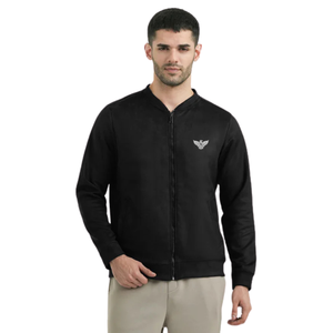 Men's Full Zip <b>Fleece</b> <b>Lined</b> Bomber <b>Jacket</b> Polyester/Cotton Blend Quick Dry Breathable Baseball Collar Custom Logo Front Winter - Product Image 1