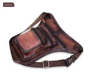 Riñonera de Cuero Genuino Personalizada con Múltiples Bolsillos, Cierre de Cremallera, Correa Ajustable, Estilo para Uso Diario, Servicio OEM - Product Image 4