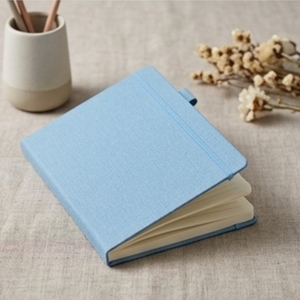 A5 Linen Texture Canvas Velvet Cover Premium Embossed Foil Notebook Multicolor Daily Journal for Office <b>Work</b> with Custom Logo - Product Image 5