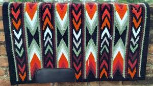 Tapis de selle 100 % laine de Nouvelle-Zélande, double tissage, tissés à la main, couleurs attrayantes pour l'équitation western, couverture pour chevaux de spectacle - Product Image 4