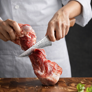 Ensemble de couteaux de cuisine en acier au carbone forgé à la main, 6 pièces, qualité supérieure, couteaux à fruits et légumes, manche en bois ambidextre - Product Image 2