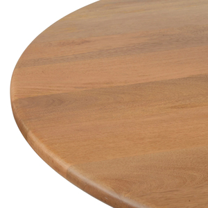 Mesa de comedor plegable ecológica con base de pedestal estilo estrella, de madera maciza de mango con acabado marrón, para bar, hogar, cocina, casa de campo. - Product Image 5