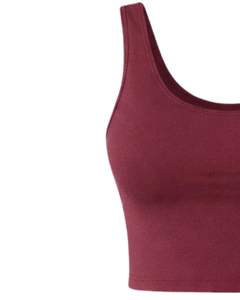 Conjunto de dos piezas casual de top corto y shorts de cintura alta para mujer, color burdeos, fabricante personalizado, venta al por mayor - Product Image 5