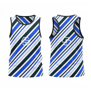 Custom Logo <b>Singlet</b> Athletics Vests Print <b>Running</b> Training Tank Top Men 100%Polyester Sublimation Printed Men's Mesh Tank Top - Product Image 2